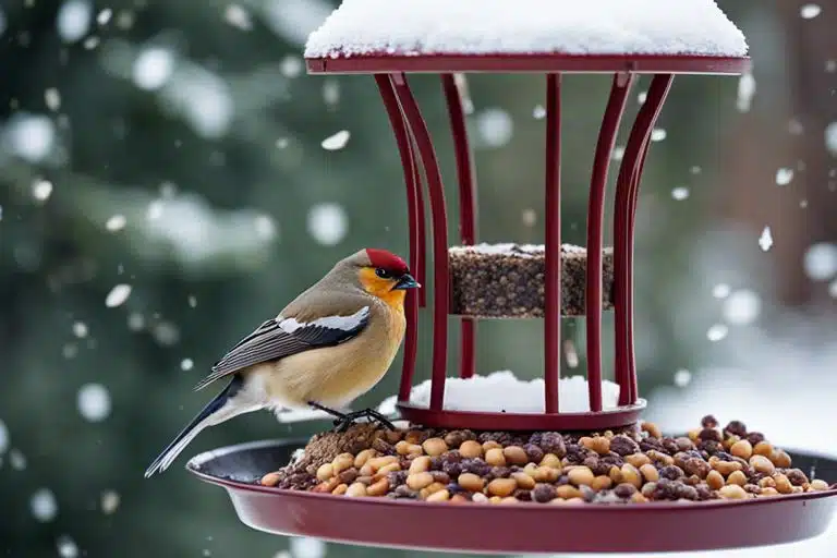 winter bird feeding