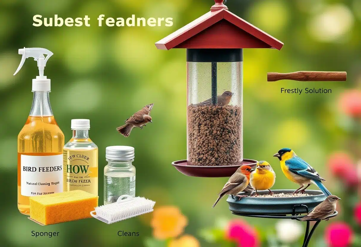 Clean bird feeders